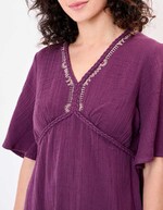 Robe longue évasée gaze de coton bio imprimé La Fiancée
