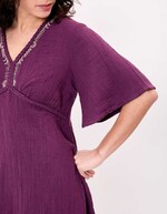 Robe longue évasée gaze de coton bio imprimé La Fiancée