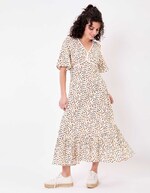 Robe longue évasée gaze de coton bio imprimé La Fiancée