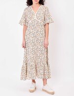 Robe longue évasée gaze de coton bio imprimé La Fiancée