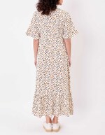 Robe longue évasée gaze de coton bio imprimé La Fiancée