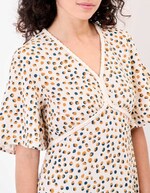 Robe longue évasée gaze de coton bio imprimé La Fiancée