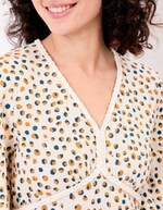 Robe longue évasée gaze de coton bio imprimé La Fiancée