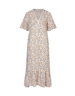 Robe longue évasée gaze de coton bio imprimé La Fiancée