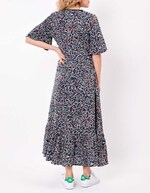 Robe longue évasée gaze de coton bio imprimé La Fiancée