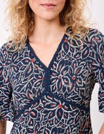 Robe longue évasée gaze de coton bio imprimé La Fiancée
