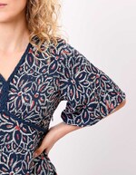 Robe longue évasée gaze de coton bio imprimé La Fiancée