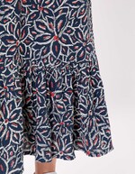 Robe longue évasée gaze de coton bio imprimé La Fiancée