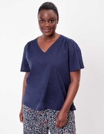 Top manches courtes voile de coton bio imprimé La Fiancée