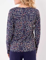 T-shirt col V imprim&eacute; coton bio imprim&eacute; La Fianc&eacute;e