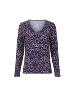T-shirt col V imprim&eacute; coton bio imprim&eacute; La Fianc&eacute;e