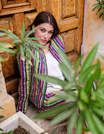 Veste matelassée réversible gaze de coton bio imprimé La Fiancée