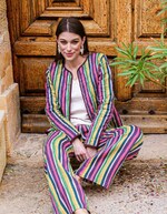 Veste matelassée réversible gaze de coton bio imprimé La Fiancée