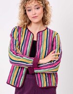 Veste matelassée réversible gaze de coton bio imprimé La Fiancée