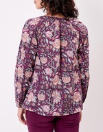 Blouse coton évasée manches longues imprimé La Fiancée