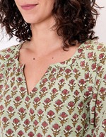 Blouse coton évasée manches longues imprimé La Fiancée