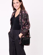 Sac bandoulière en cuir avec double pochette imprimé La Fiancée
