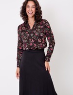Chemise droite satinée imprimé La Fiancée