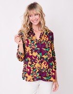 Chemise droite satinée imprimé La Fiancée