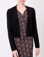Gilet court maille uni femme imprimé La Fiancée