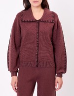 Gilet maille col chemise imprimé La Fiancée