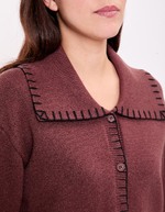 Gilet maille col chemise imprimé La Fiancée