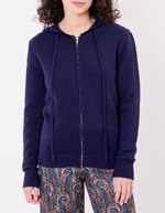 Gilet zippé maille à capuche imprimé La Fiancée