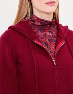 Gilet zippé maille à capuche imprimé La Fiancée