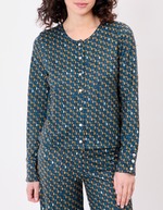 Gilet maille fine boutonnée imprimé La Fiancée