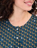 Gilet maille fine boutonnée imprimé La Fiancée