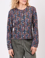Gilet maille fine boutonnée imprimé La Fiancée