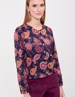 Gilet maille fine boutonnée imprimé La Fiancée