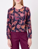 Gilet maille fine boutonnée imprimé La Fiancée