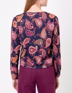 Gilet maille fine boutonnée imprimé La Fiancée
