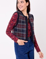 Gilet sherpa sans manche réversible imprimé La Fiancée
