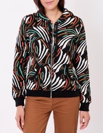 Sweat zippé maille jacquard imprimé La Fiancée