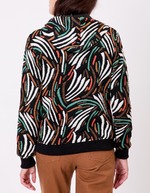 Sweat zippé maille jacquard imprimé La Fiancée