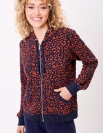 Sweat zippé maille jacquard imprimé La Fiancée