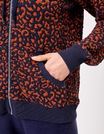Sweat zippé maille jacquard imprimé La Fiancée