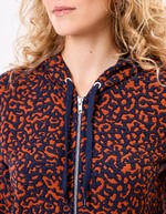 Sweat zippé maille jacquard imprimé La Fiancée