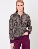 Sweat zippé maille jacquard imprimé La Fiancée
