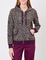 Sweat zippé maille jacquard imprimé La Fiancée