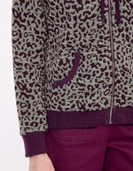 Sweat zippé maille jacquard imprimé La Fiancée