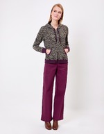 Sweat zippé maille jacquard imprimé La Fiancée