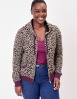 Sweat zippé maille jacquard imprimé La Fiancée