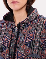 Sweat zippé maille jacquard imprimé La Fiancée