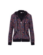 Sweat zippé maille jacquard imprimé La Fiancée