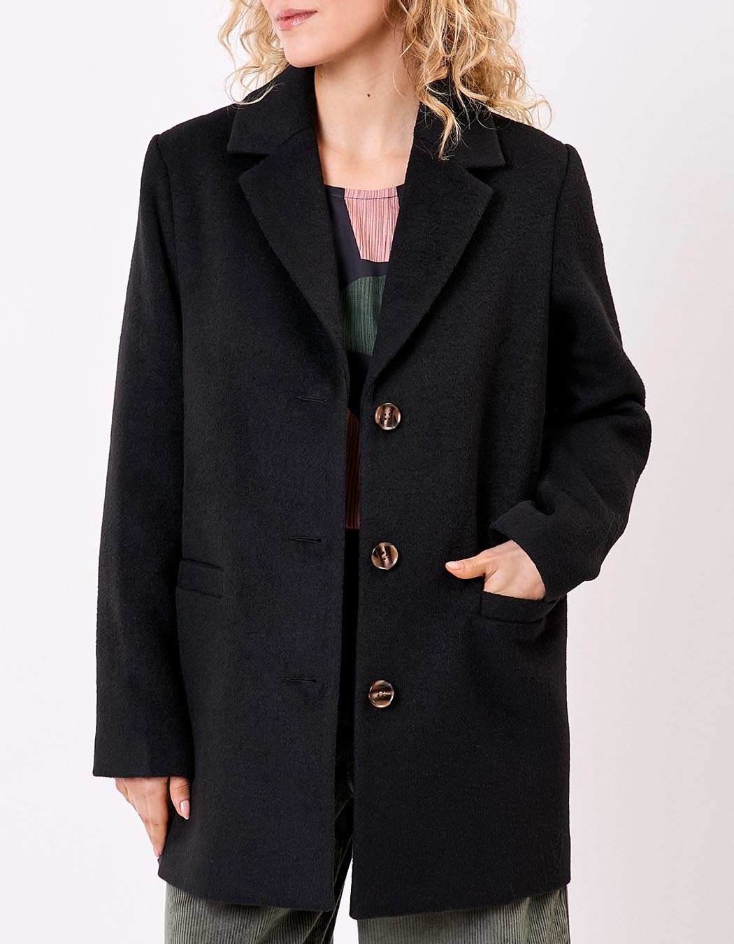 Manteau laine droit imprimé La Fiancée