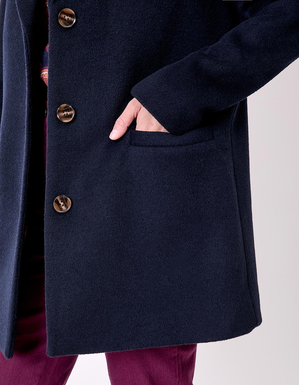 Manteau droit lainage imprimé La Fiancée