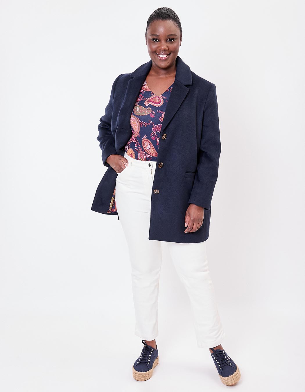 Manteau droit lainage imprimé La Fiancée